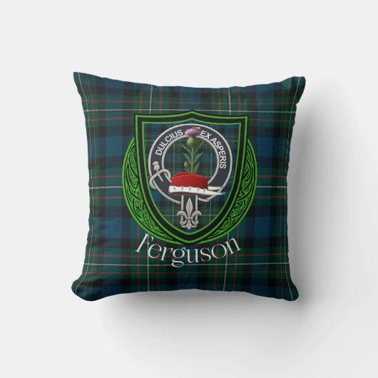 Coussin Ferguson Scottish Clan Tartan & Crest (Recto)