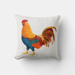 Coussin Ferme Agriculteur Poulet Vert Jaune Blanc Coq Th