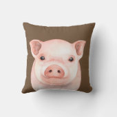 Coussin Ferme d'aquarelle de petit cochon rose Piglet (Verso)