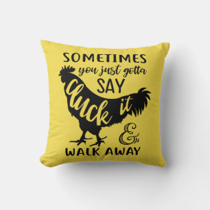 Coussin Ferme de poulet mignon amateur éleveur de coq jaun