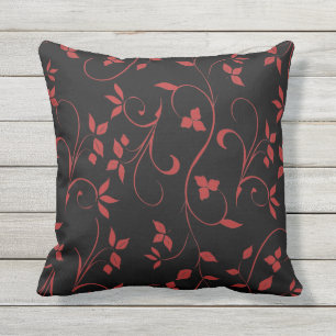 Coussin Ferme décorative rouge et noire