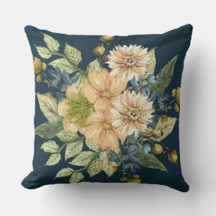 Coussin Ferme Florale Bleue Rustique