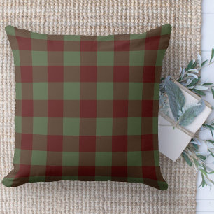Coussin Ferme Moderne Chalet Vert Et Rouge Buffalo Plaid