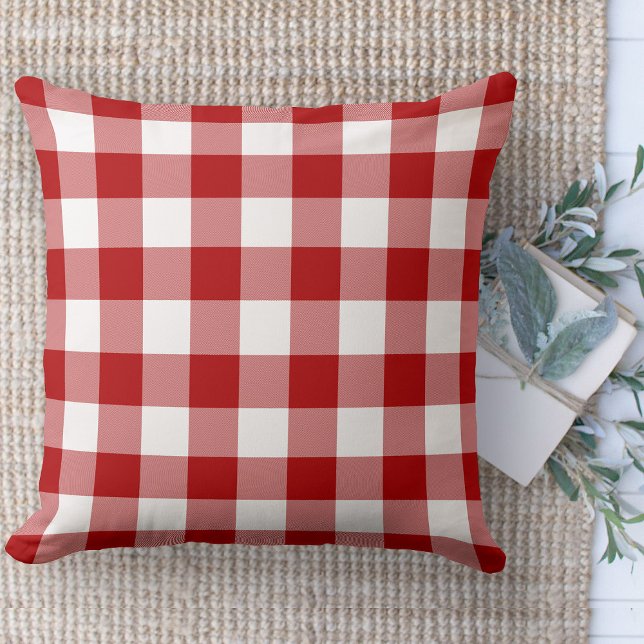 Coussin Ferme moderne Red & White Buffalo Plaid Canapé (Modern farmhouse throw pillow red and white buffalo plaid couch pillow )