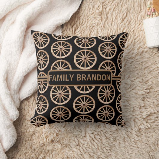 Coussin Ferme moderne Rustique ancienne mode Roue en bois (Couverture)