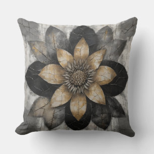 Coussin Ferme Noir Gris Or