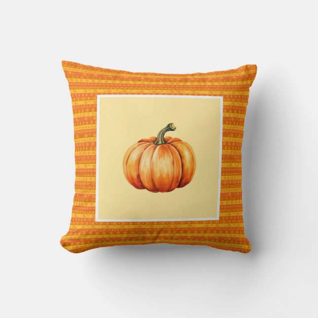 Coussin Ferme Orange Citrouille Cosy Automne Accent (Recto)