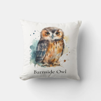 Coussin Ferme personnalisée de chouette hulotte Bienvenue