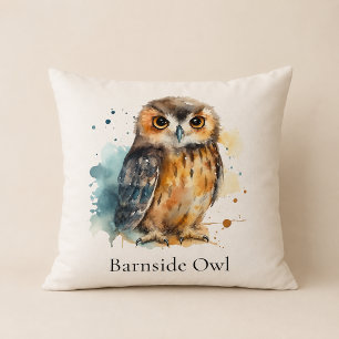 Coussin Ferme personnalisée de chouette hulotte Bienvenue
