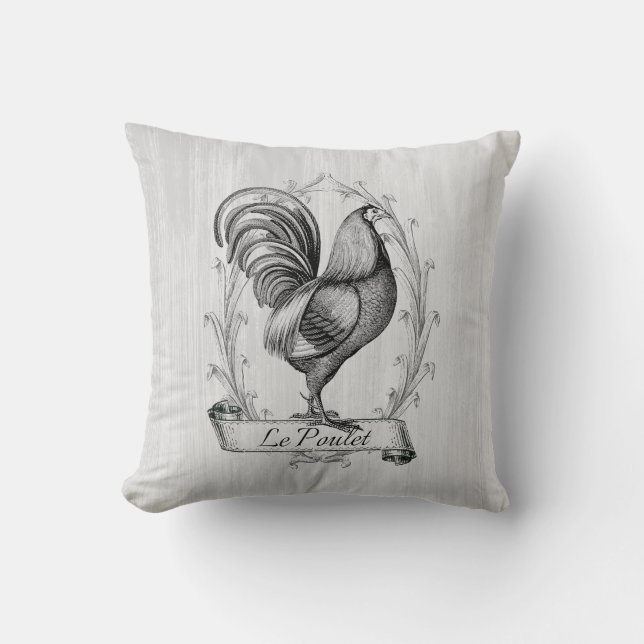 Coussin Ferme rustique Pays Main française tirée  (Recto)