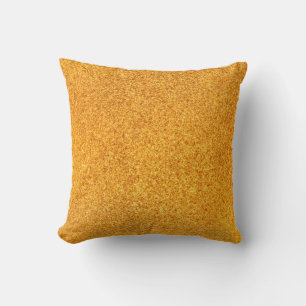 Coussin Fermeture de texture métallique mat doré. Métal br