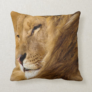 Coussin Fermez-vous du visage principal du lion masculin