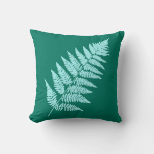 Coussin Fern 1, Turquoise et Aqua
