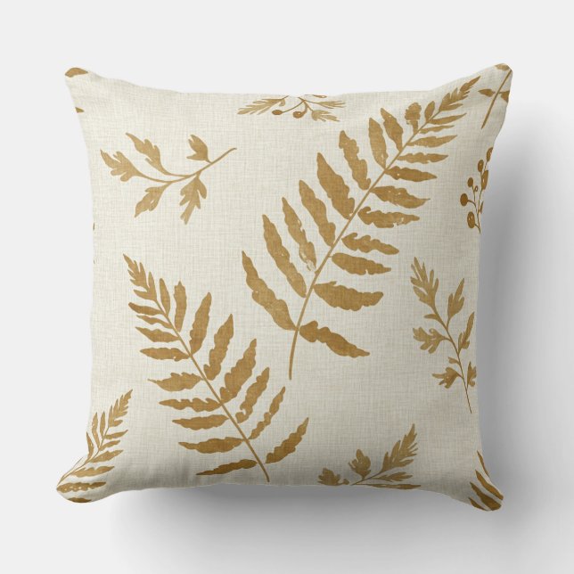 Coussin Fern Feuilles, par Natasha Us (Recto)
