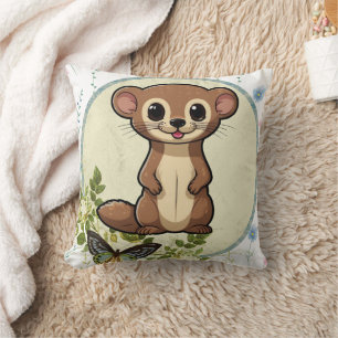 Coussin Ferret Floral Vintage Circle Impression