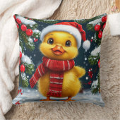 Coussin Festif canard jaune à Santa Hat (Couverture)