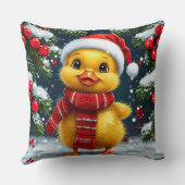 Coussin Festif canard jaune à Santa Hat (Verso)
