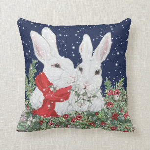 Coussin Festif Lapin Lapin Art Vacances d'hiver
