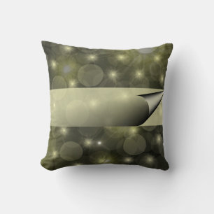 Coussin Festif motif foncé avec lumières et baubles