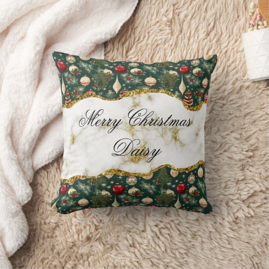 Coussin Festif Vert Noël Personnalisé Jeu (Couverture)