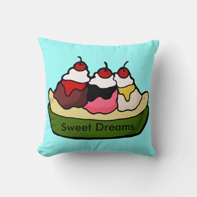 Coussin Festin doux de crème glacée de banana split (Recto)