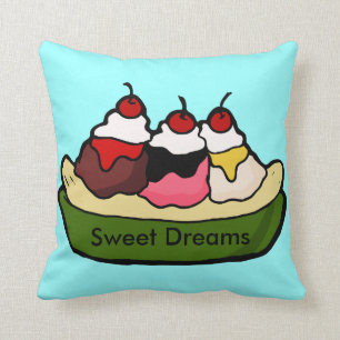 Coussin Festin doux de crème glacée de banana split
