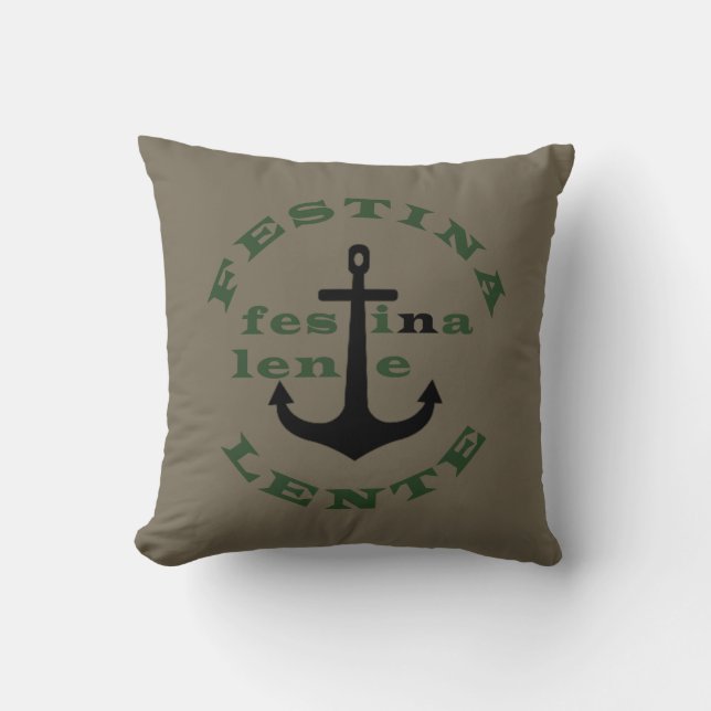 Coussin Festina lente (Recto)