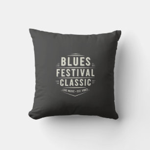 Coussin Festival de Blues Classique Vintage Musique Une Co