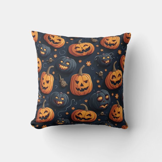 Coussin Festival d'Halloween citrouille (Recto)