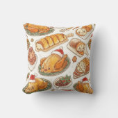 Coussin Festive Feast Pattern | Cute Holiday Food  (Recto)