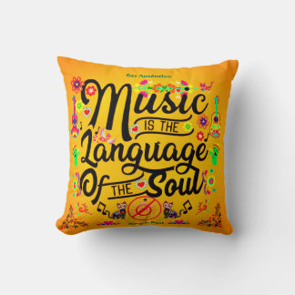 Coussin Festive Music Is The Language Of The Soul (Gold)