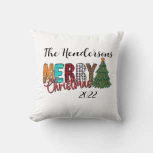 Coussin Festive Pays Joyeux Arbre de Noël