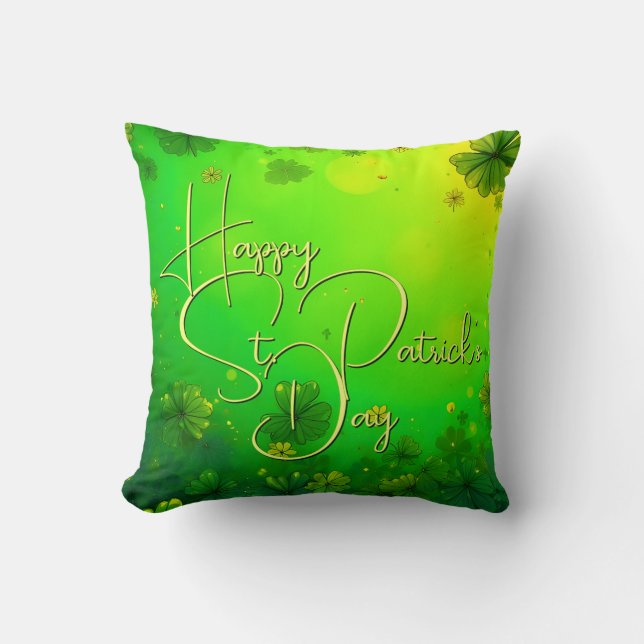Coussin Festive St. Patrick's Day Greys (Recto)