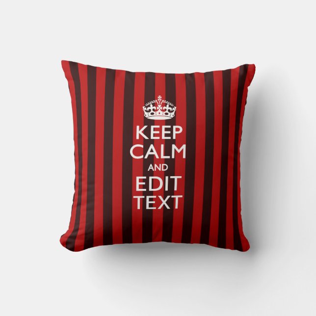 Coussin Festiver garder le calme votre texte sur les bande (Recto)