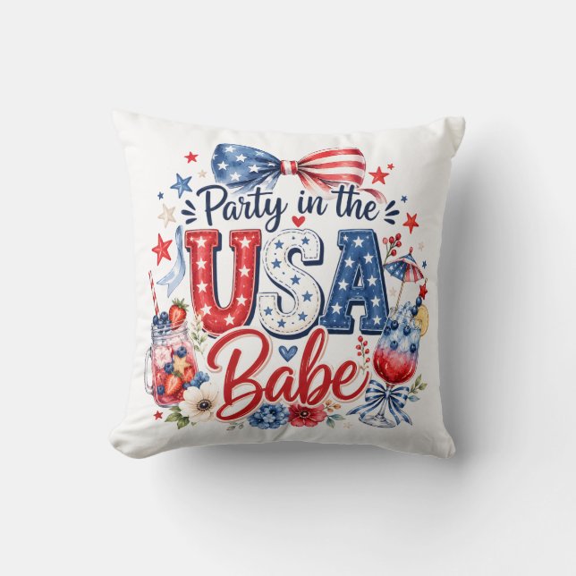 Coussin Fête aux États-Unis Bébé (Recto)