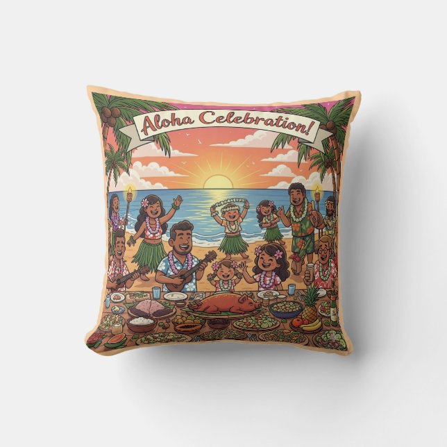 Coussin Fête d'Aloha (Recto)