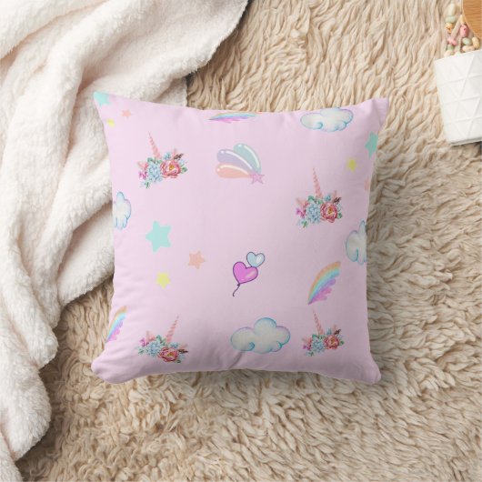 Coussin Fête d'anniversaire avec la licorne arc-en-ciel ma (Couverture)