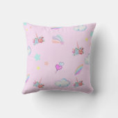 Coussin Fête d'anniversaire avec la licorne arc-en-ciel ma (Verso)