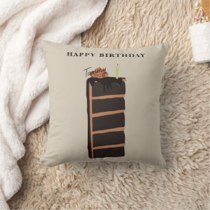 Coussin Fête d'anniversaire de gâteau au chocolat