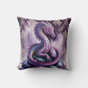 Coussin Fête d'anniversaire du Dragon Gothique Violet 