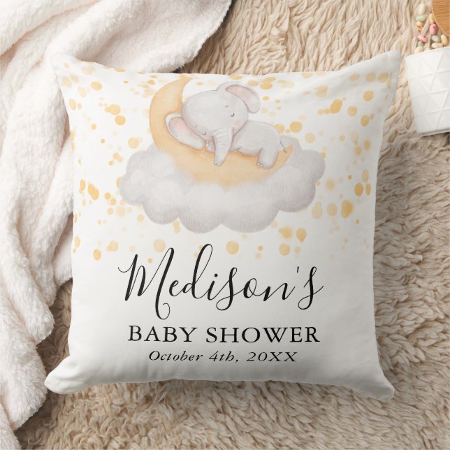 Coussin Fête de Baby Shower éléphant de bébé mignon  (Couverture)