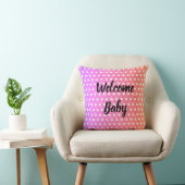 Coussin Fête de bébé rose violet pailleté blanc à pois (Chaise)