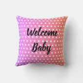 Coussin Fête de bébé rose violet pailleté blanc à pois (Verso)