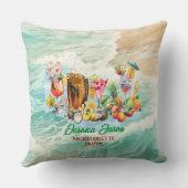Coussin Fête de Fiançailles Tropicale Plage Cocktails Frui (Verso)