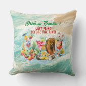 Coussin Fête de Fiançailles Tropicale Plage Cocktails Frui (Recto)