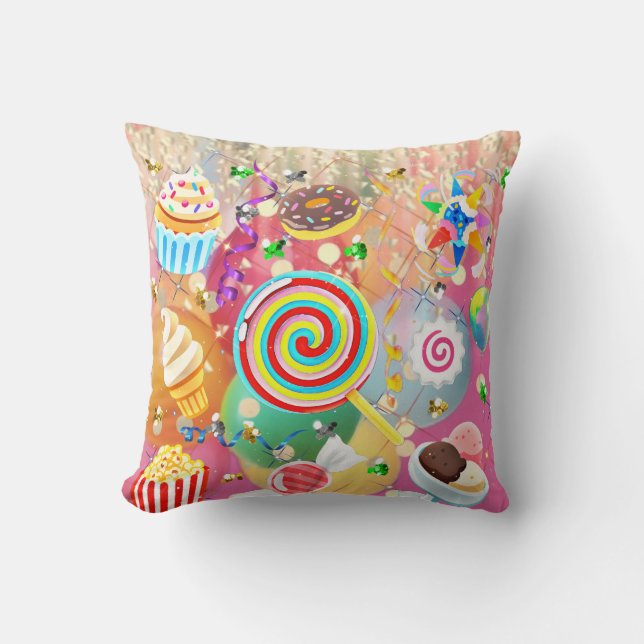 Coussin Fête de friandises Emoji  (Recto)