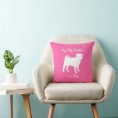 Coussin Fête de la fête du chien Carlin rose (Chaise)