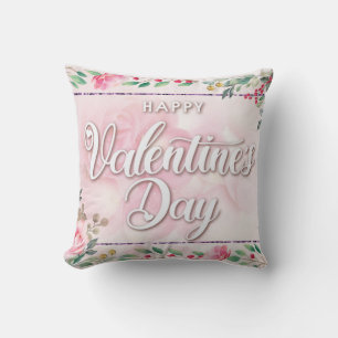 Coussin Fête de la Saint-Valentin rose élégant