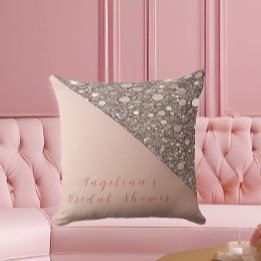 Coussin Fête de mariage élégante rose doré