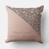 Coussin Fête de mariage élégante rose doré (Recto)